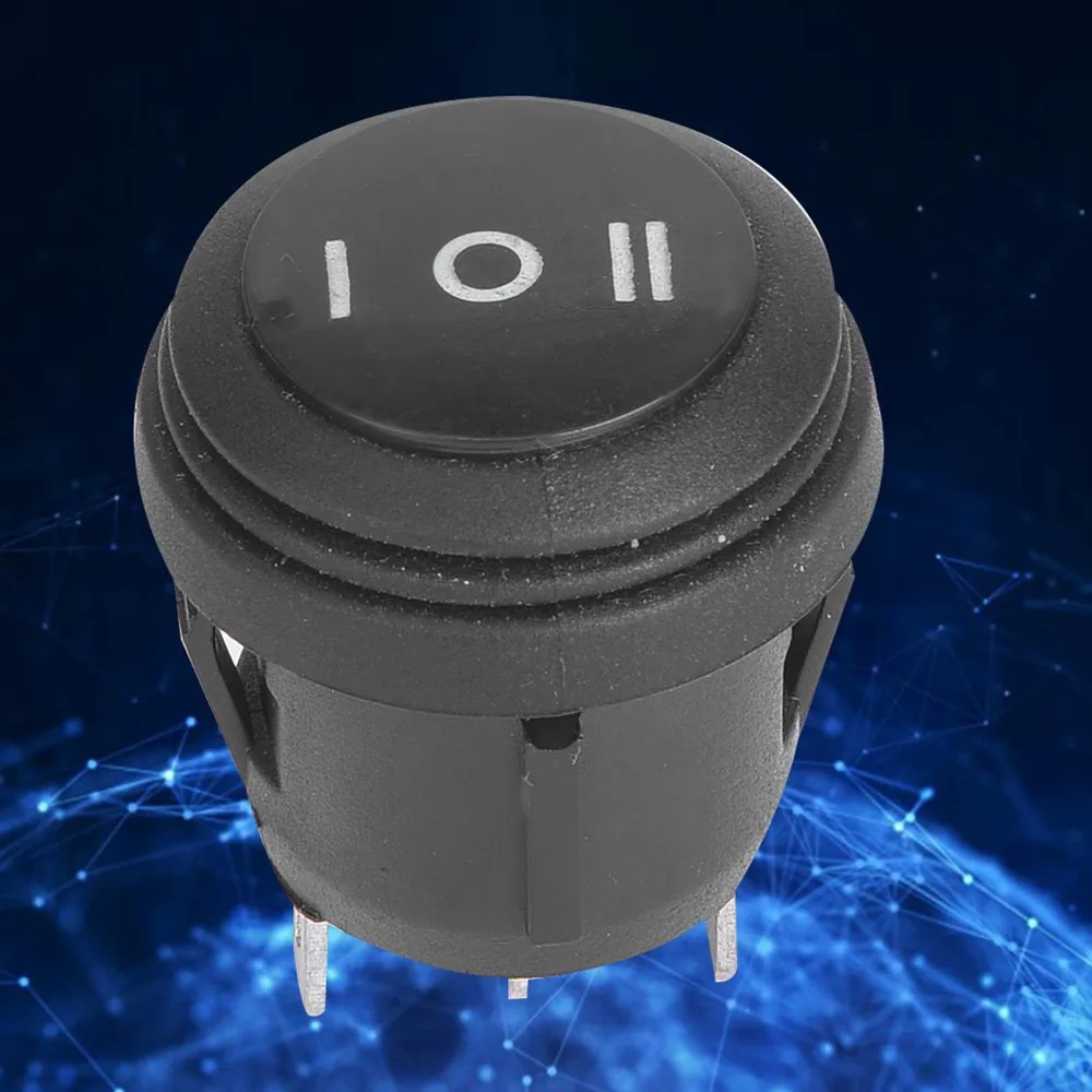 

5PCS Durable Black Color Rocker Switch 3 Position 10A 125V SPDT Switch 3 Pin 6A 250V Round Rocker Switch Car Boat