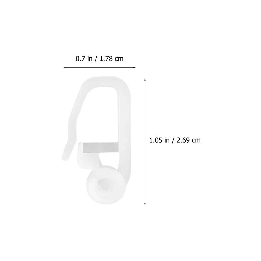 

50Pcs Shower Curtain Hooks Plastic Easy Install Replacement Bath Drapery Curtain Accessories Hooks Drapery Pins