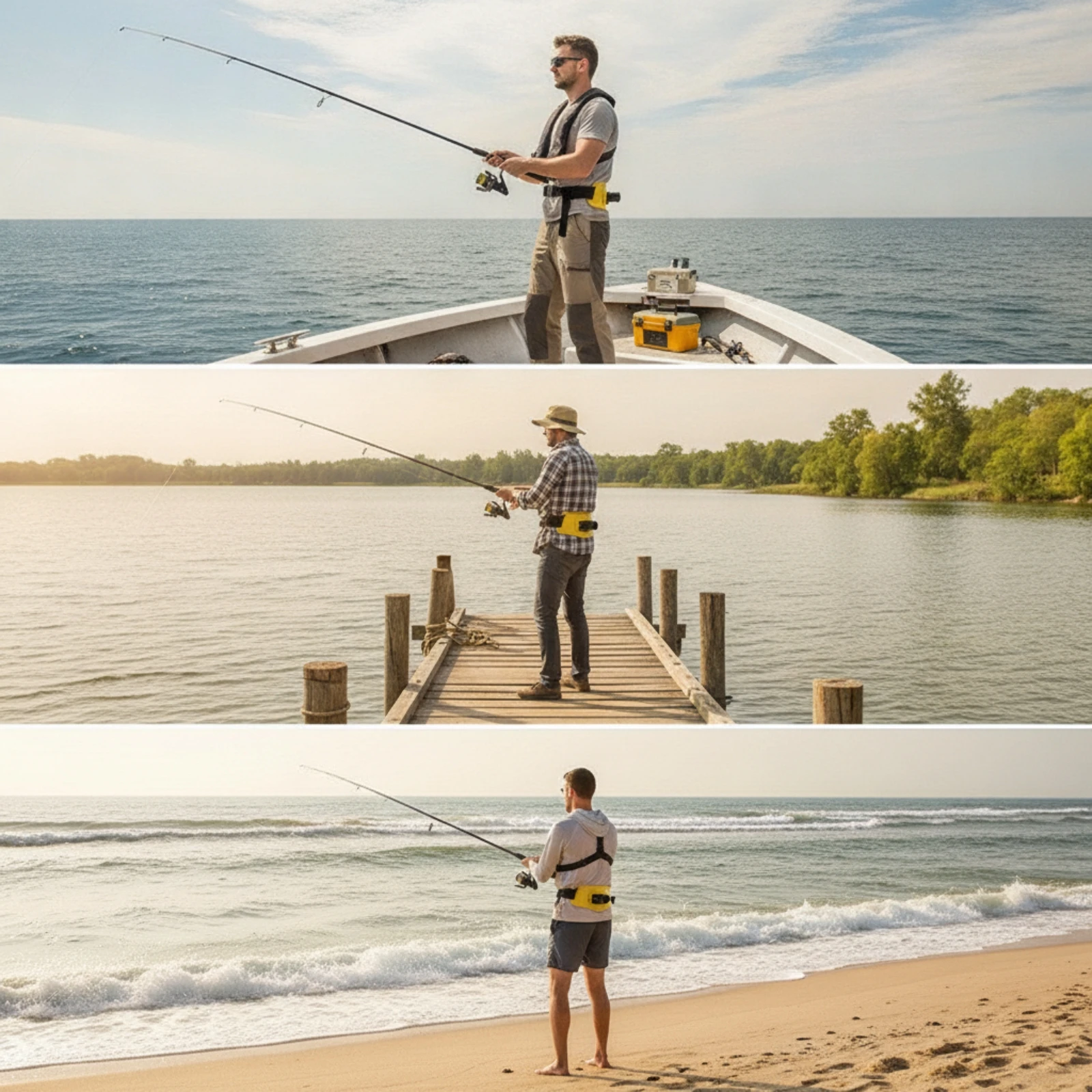 حزام صيد مع حامل للقصبة، حزام  - مراجعة Fishing Belt وسعره