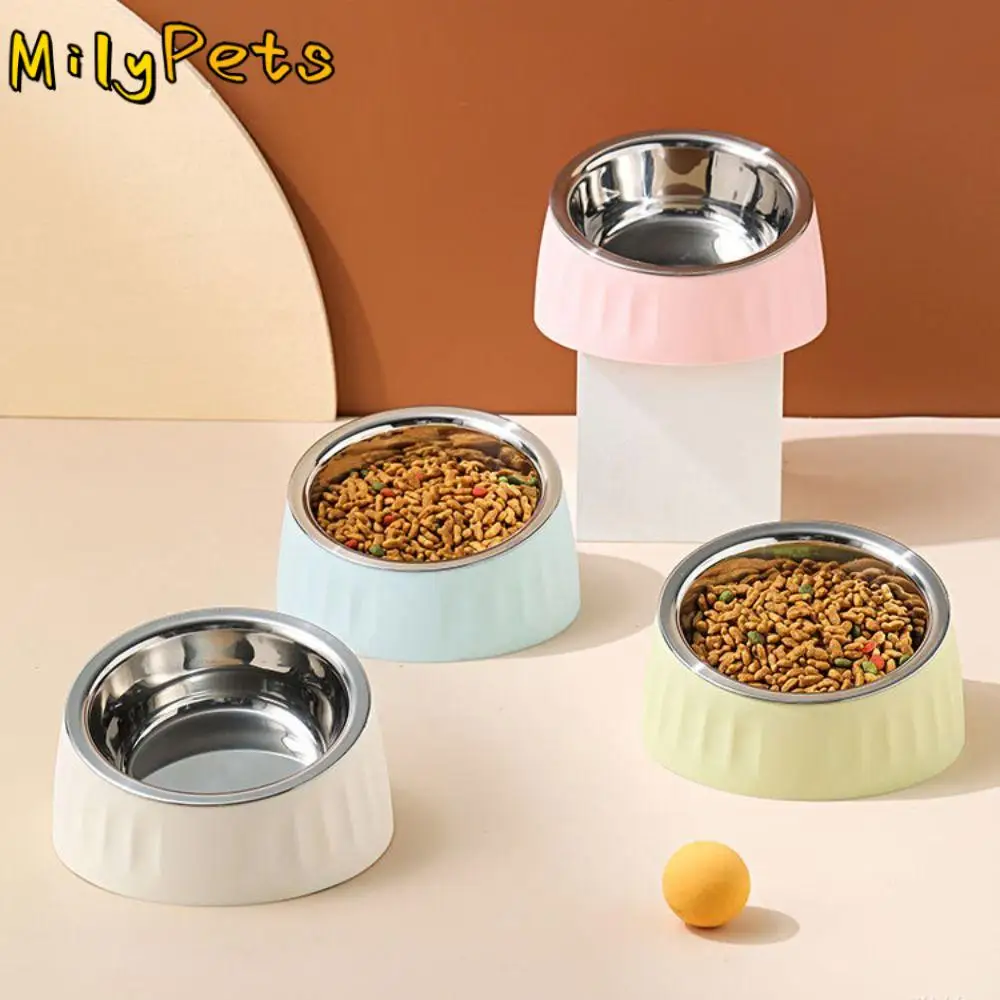 Stainless Steel Cat Bowl Anti Tipping Double Pet Food Dispenser Bowls Multi-use Anti-Spill Pet Feeding Basin Prevent Ants