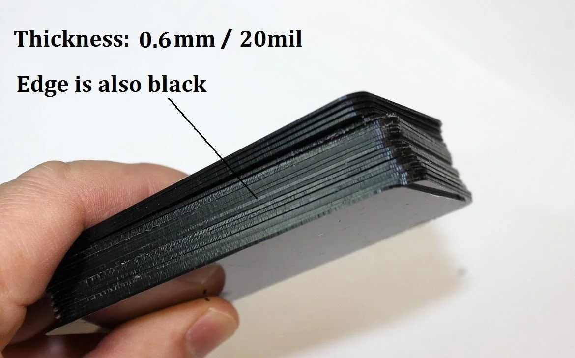 Glossy Finish Black PVC Plastic Acetate Business Cards For Laser Engraving - Thickness 0.6mm