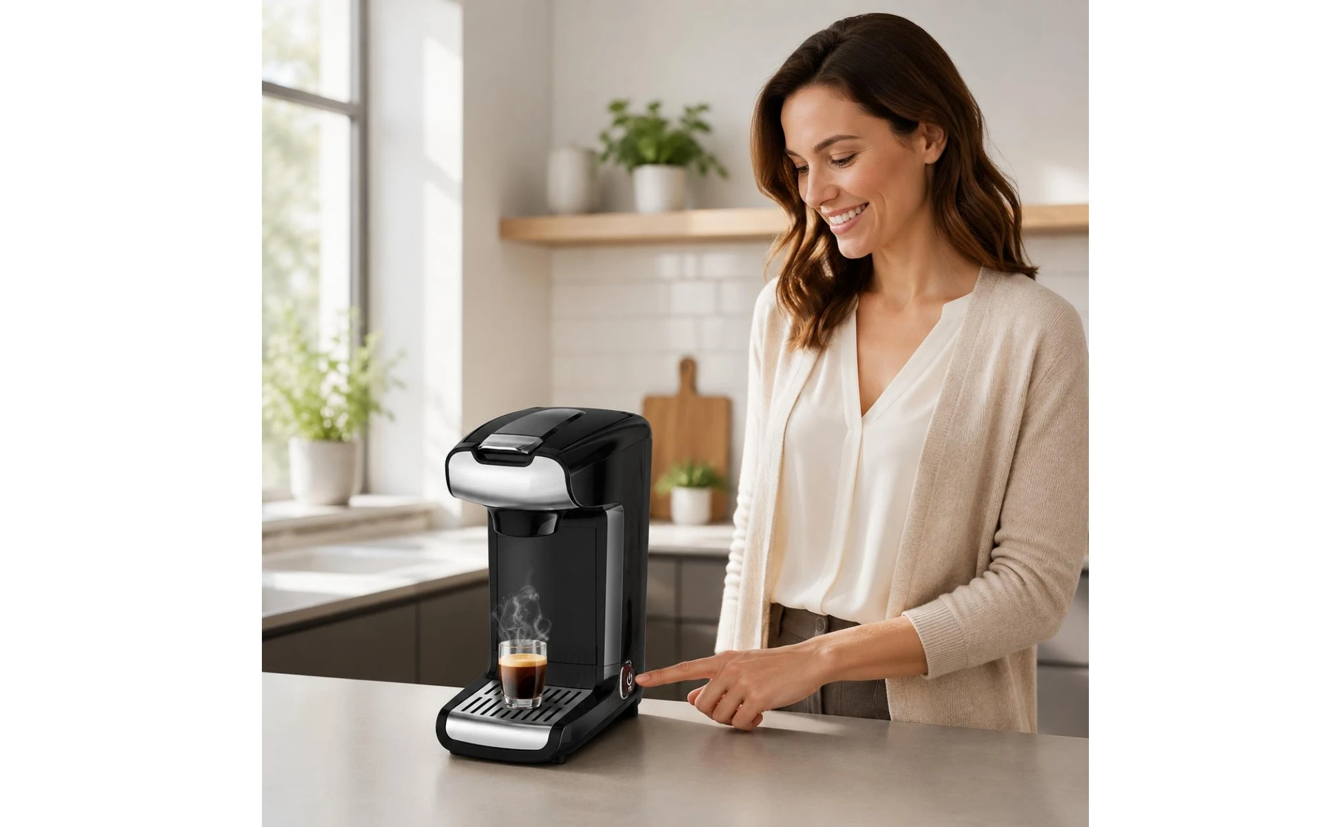 Capsule Espresso Machine Easy to Use Pod Espresso Machine Kitchen Appliance Rich Crema 750 W for Home