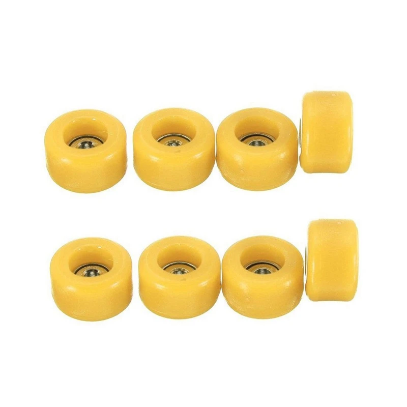 8 Pcs Professional PU+Metal CNC Bearing Wheels For Wooden Fingerboard