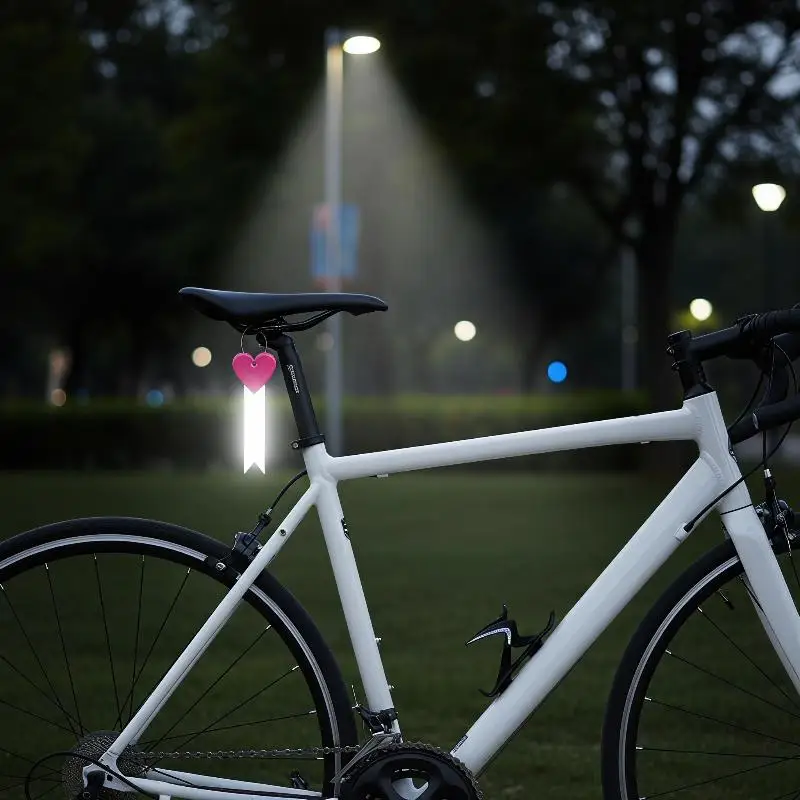 Fahrradsitzkissen mit integriertem reflektierendem Streifen, herzförmiges PVC-Rücklicht, rutschfest für nächtliches Radfahren im Freien – Detail 4