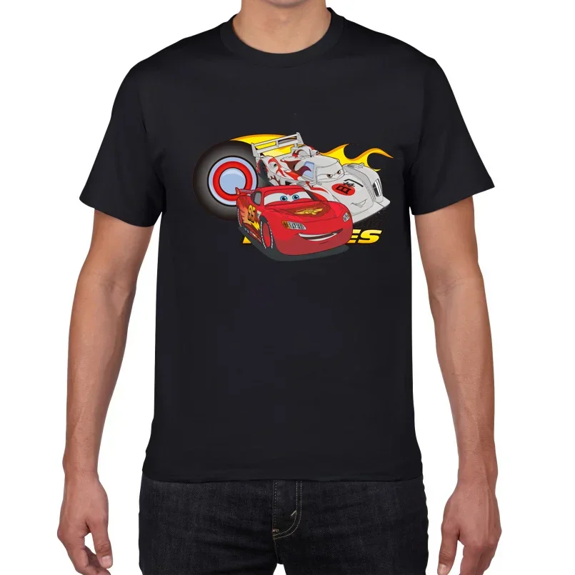 سيارات ديزني النسائية الكرتونية ، تيشيرتات بطباعة رسومات ، تيشيرتات هاراجاكو ، أكمام قصيرة ، ملابس الشارع برقبة دائرية ، تي شيرت كاواي ، كاجوال ، هيب هوب