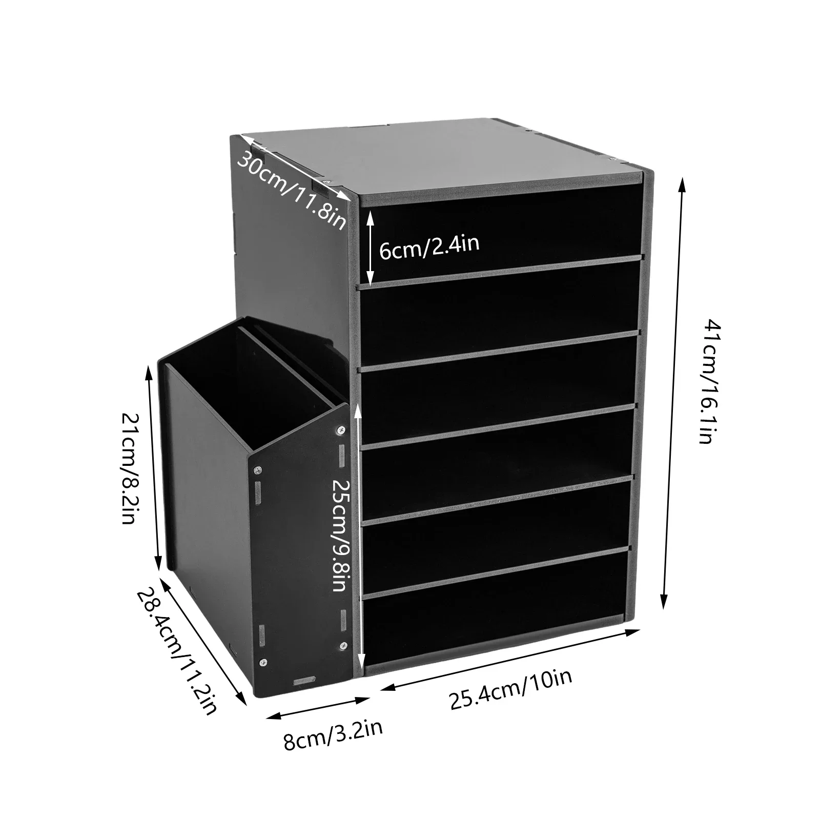 6 Tier Adjustable Countertop Mail Sorter, Literature Organization Paper Storage Slot, Office Desk File Organizer