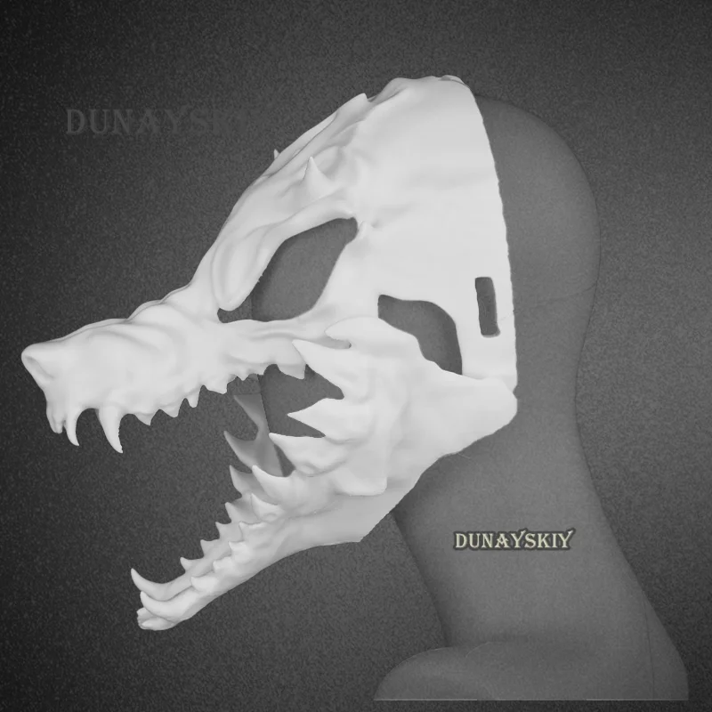 Halloween  Party Mask Anime Dog Skeleton Masks Bone Skull Animals Mask Cosplay Furry Gloves Costume Props 3d Printed