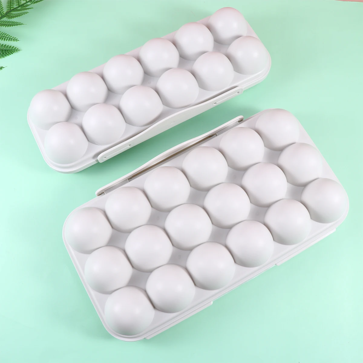 

2Pcs Egg Storage Box Containers Kitchen Tray Khaki Stacked SpaceSaving Durable PP Material AntiFall WearResistant