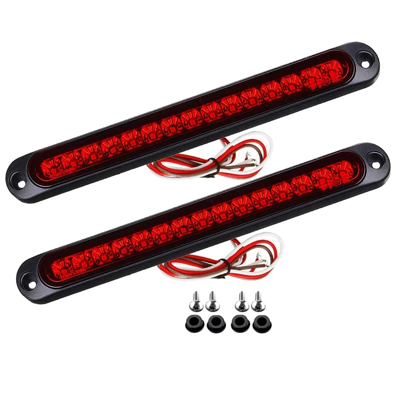 

2Pcs 10Inch 15 LED Trailer Light LED Stop Turn Tail Light Third Brake Bar Strip For Heavy Duty Boats Trucks