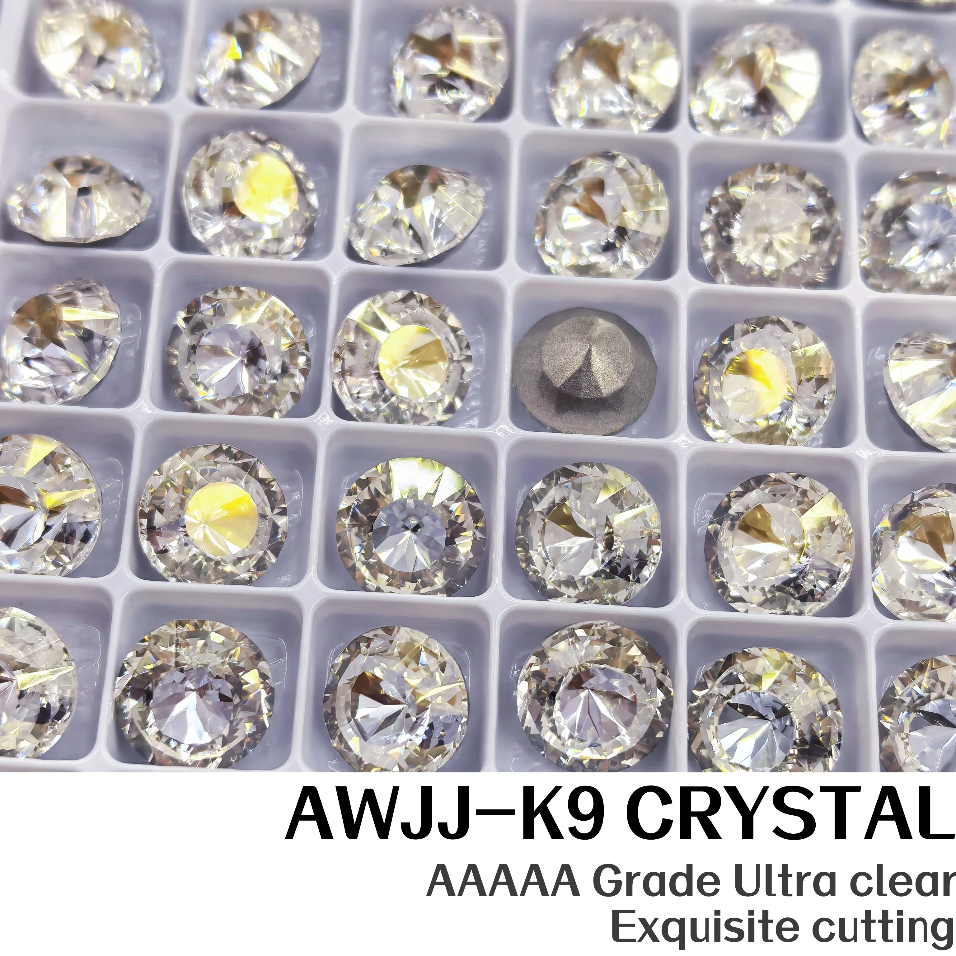 Board Pack 10mm Uranus Shape K9 Crystal Rhinestones Multi Facets Super Sparkle Pointed Back for Nail Jewelry DIY
