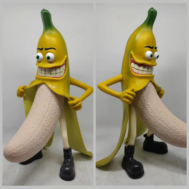 Creative Banana Man Figurine Funny Cartoon Banana Statues Fruit Figurine Desk Sculpture Decor House Decoration Home Ornament