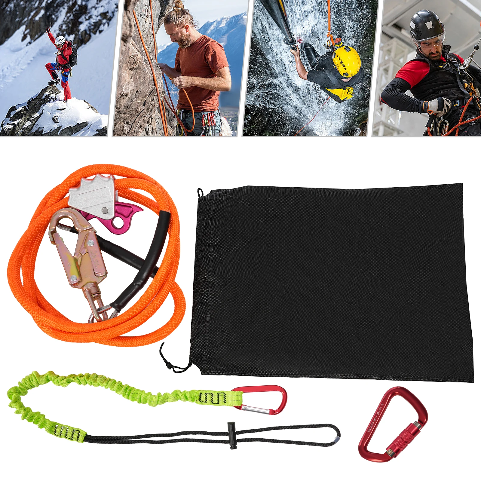 

Flip Line for Tree Climbing, 5/8'' x 14ft Steel Wire Core Flipline Kit Tree Climbing Lanyard Arborist Climbing Kit Tree