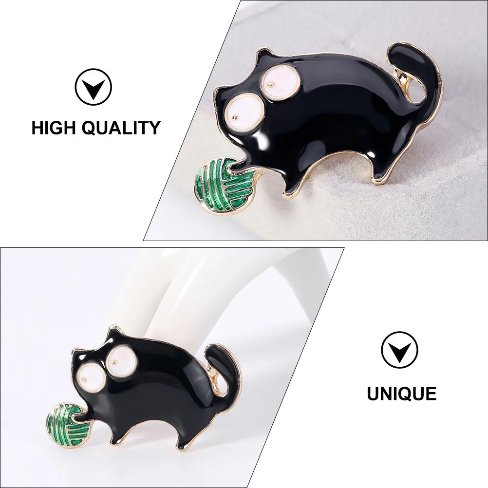 1Pcs Cat Modeling Brooch Alloy Cartoon Breast Pin Animal Decor Lovely Jewelry Gift Lovely Brooch