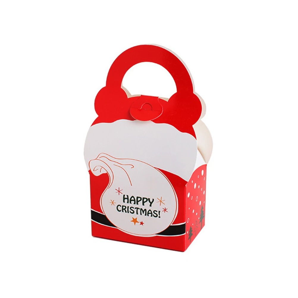 

10pcs Santa Claus Paper Bags Christmas Gift Boxes Xmas Containers Party Favor Candy Box Chocolate Wrap Delicate Treats Storage