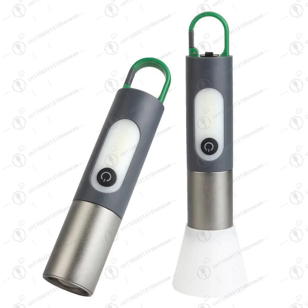 

Aluminum multi-function three light source c type tail hanging camping light white laser super bright flashlight