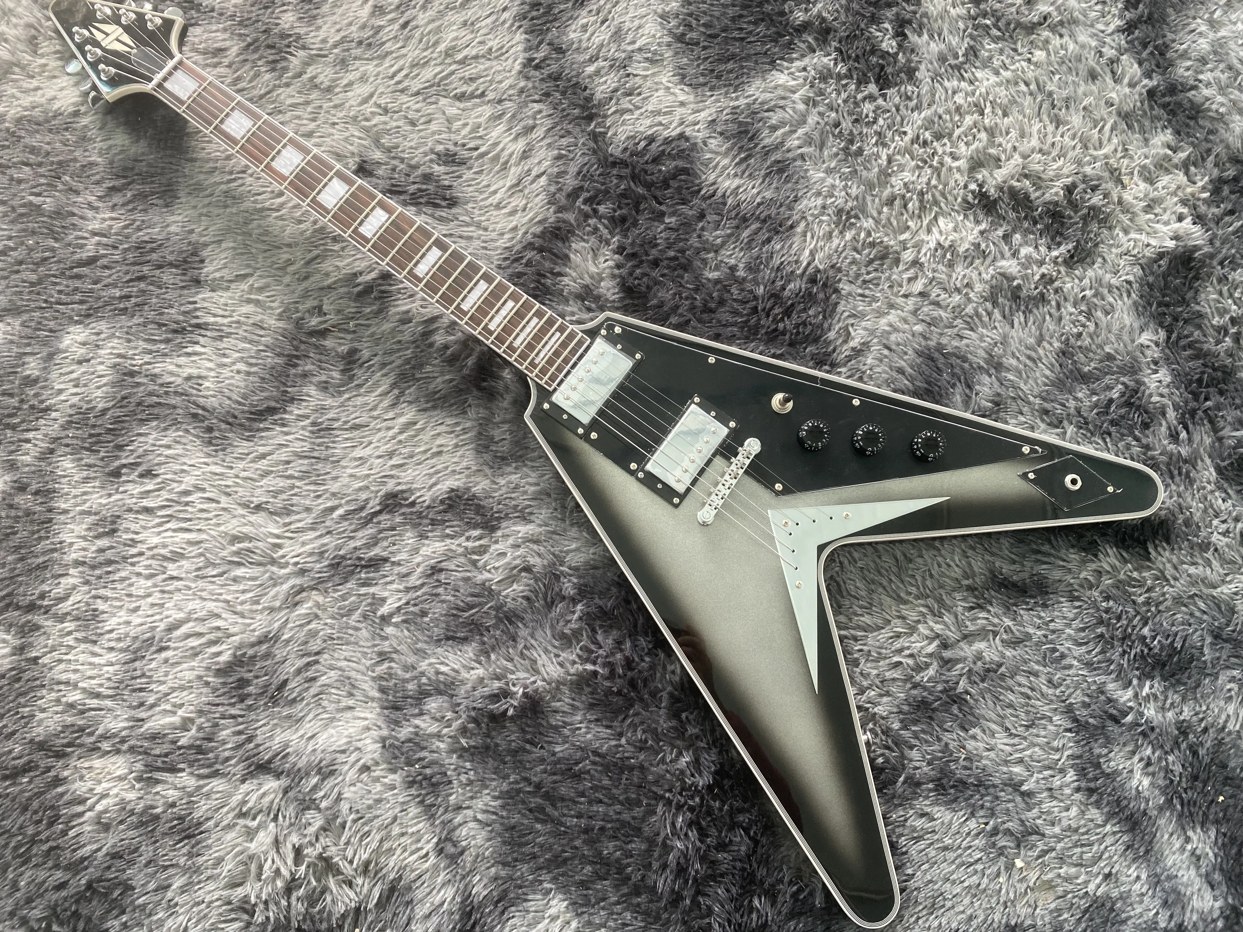 Chinese Electric Guitar Flying V Style Chrome Hardware VB Color