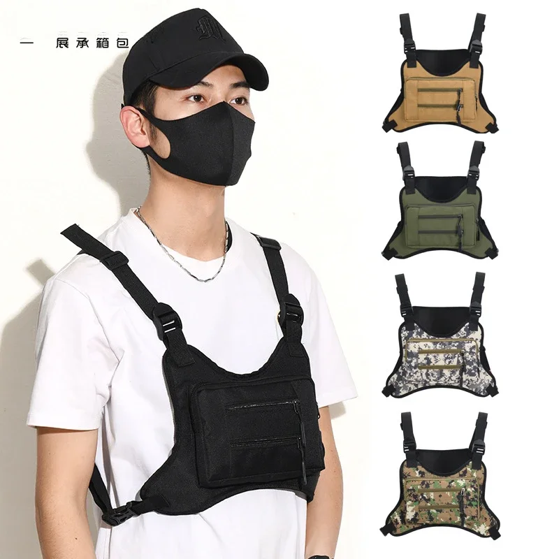 New Multi-purpose Tactical Chest Bag, Outdoor Men's Cycling Vest Bag, Digital Camouflage Sports Travel Bag Bag for Men