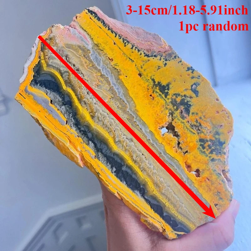 1pc High-Quality Bumble Bee Jasper Slice, Natural Crystal Slab, Bohemia Style Home decoration, Perfect Gift for Valentine's Day