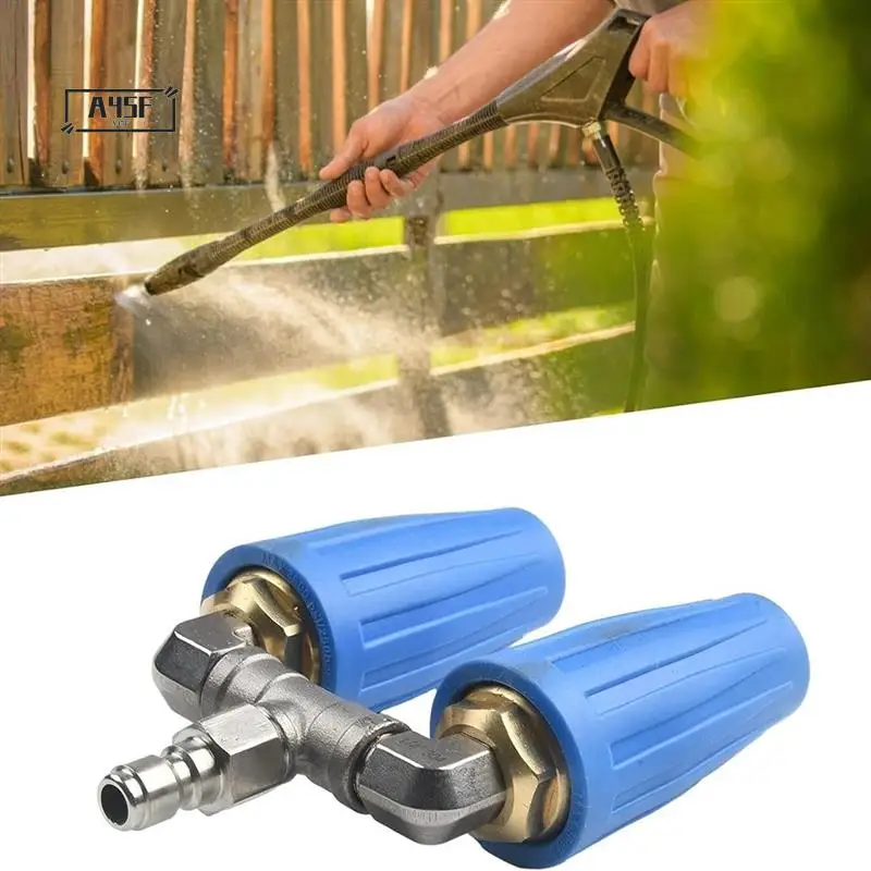 A45F-buse Turbo à double pointe pour nettoyeur haute pression, pointe de pulvérisation à double buse Turbo rotative à pression 4000PSI 1/4 pouces
