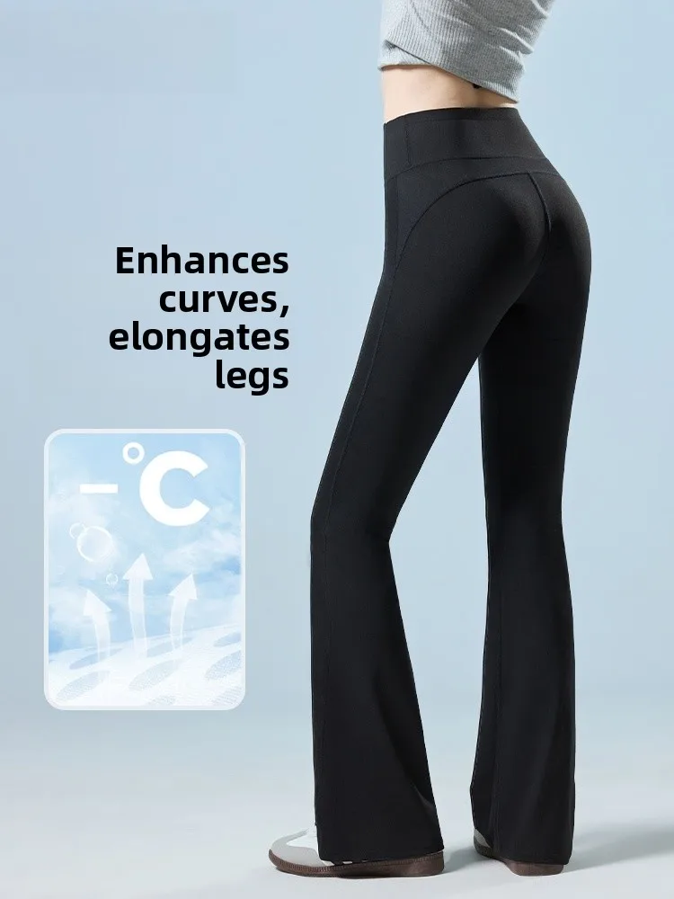 سراويل يوجا مشروط عالية الخصر للنساء، سراويل تنحيف جرس بوت أرك، ملابس داخلية وخارجية، تحكم في البطن...