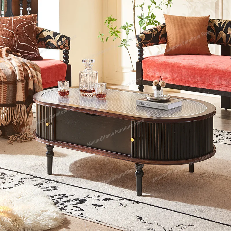 

French-style Antique Coffee Tables Multi-functional Designer's Coffee Tables Simple Living Room Furniture Jamuan Minum Teh YSCJ