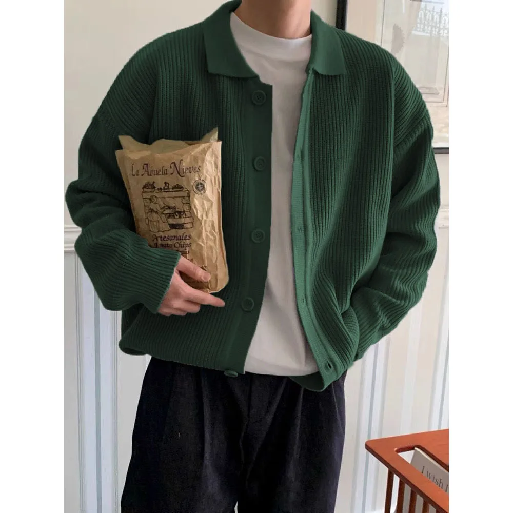 

2025 Autumn and Winter New Cardigans Knitted Sweaters Men's Jackets Polo Shirts Lapels Business Trend