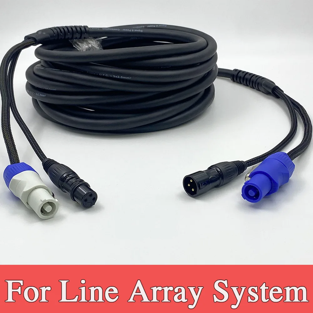 

10 м/15 м 3-контактный комбинированный кабель питания сигнала XLR PowerCON аудио гибридный кабель 3x2,5 мм2 мощность для сценического активного динамика линейного массива системы