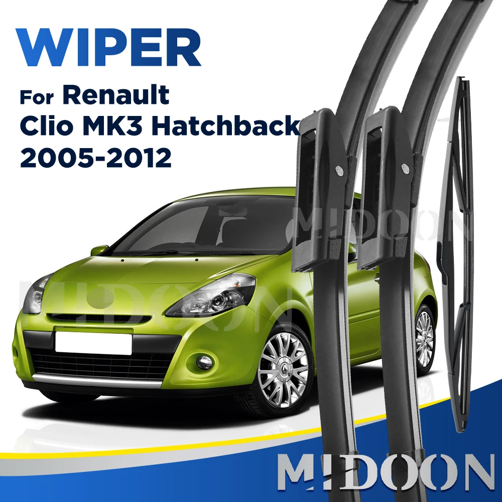 

Стеклоочиститель MIDOON для Renault Clio MK 3 Hatchback 2005-2012 2006, передние и задние щетки стеклоочистителя, щетки для ветрового стекла 24 "+ 16" + 14"