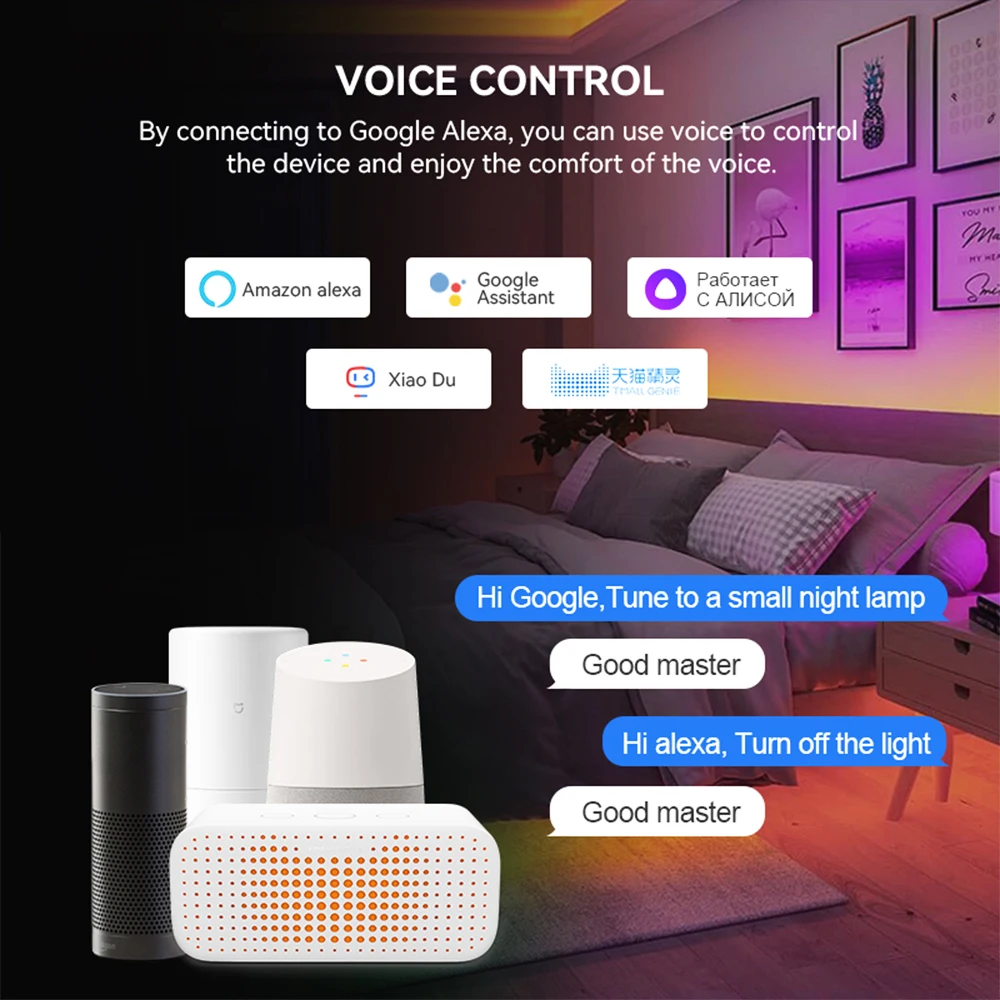 Imagem -06 - Tuya Wifi Spi Rgb Controller Fita Led Endereçável Suporta Alexa Assistente do Google Controle de Voz Yandex Ws2812b Ws2811