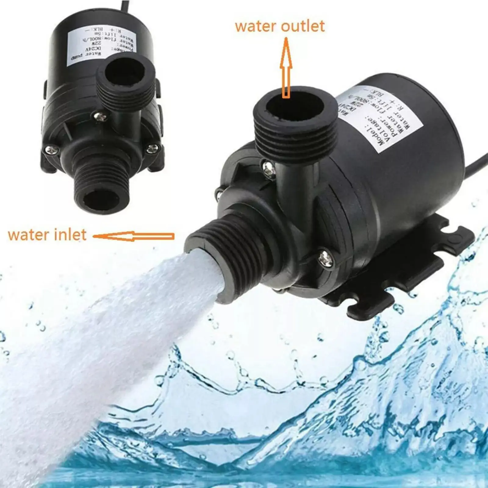 DC 12V High Voltage Ultra-quiet Solar Water Pump Lift 5M 800L/H Brushless Motor Submersible Pump Circulating Pump Connector