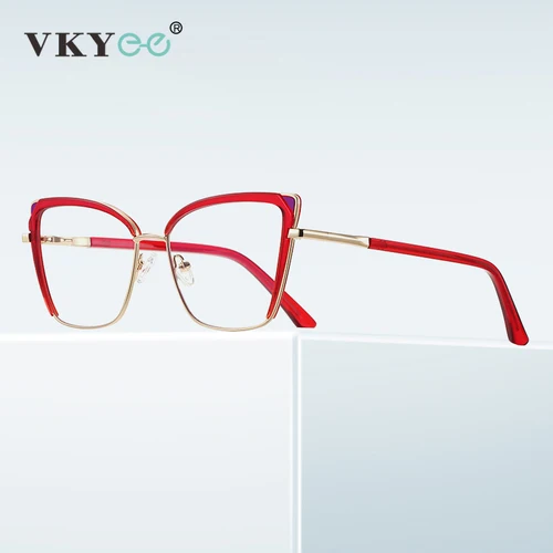 Imagen 2 del producto VICKY, gafas de lectura con luz azul y ojo de gato y mariposa cuadrada a la moda, montura para mujer, prescripción personalizable miope PFD3125