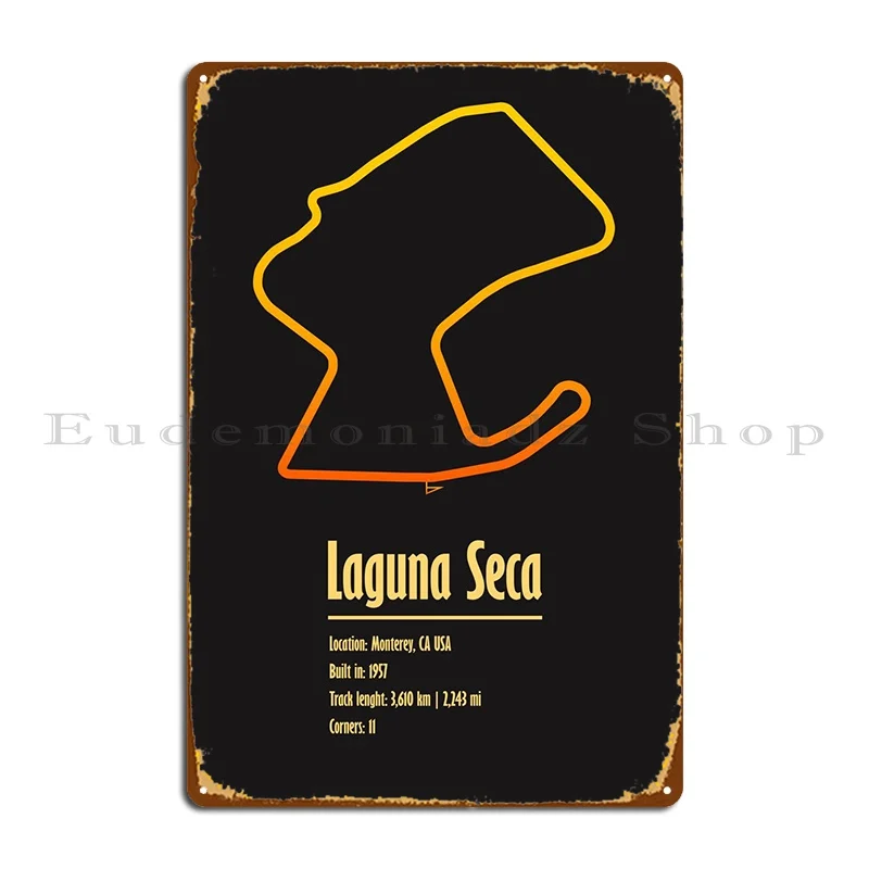 Laguna Seca Metal Sign Design Create Wall Decor Personalized Club Tin Sign Poster