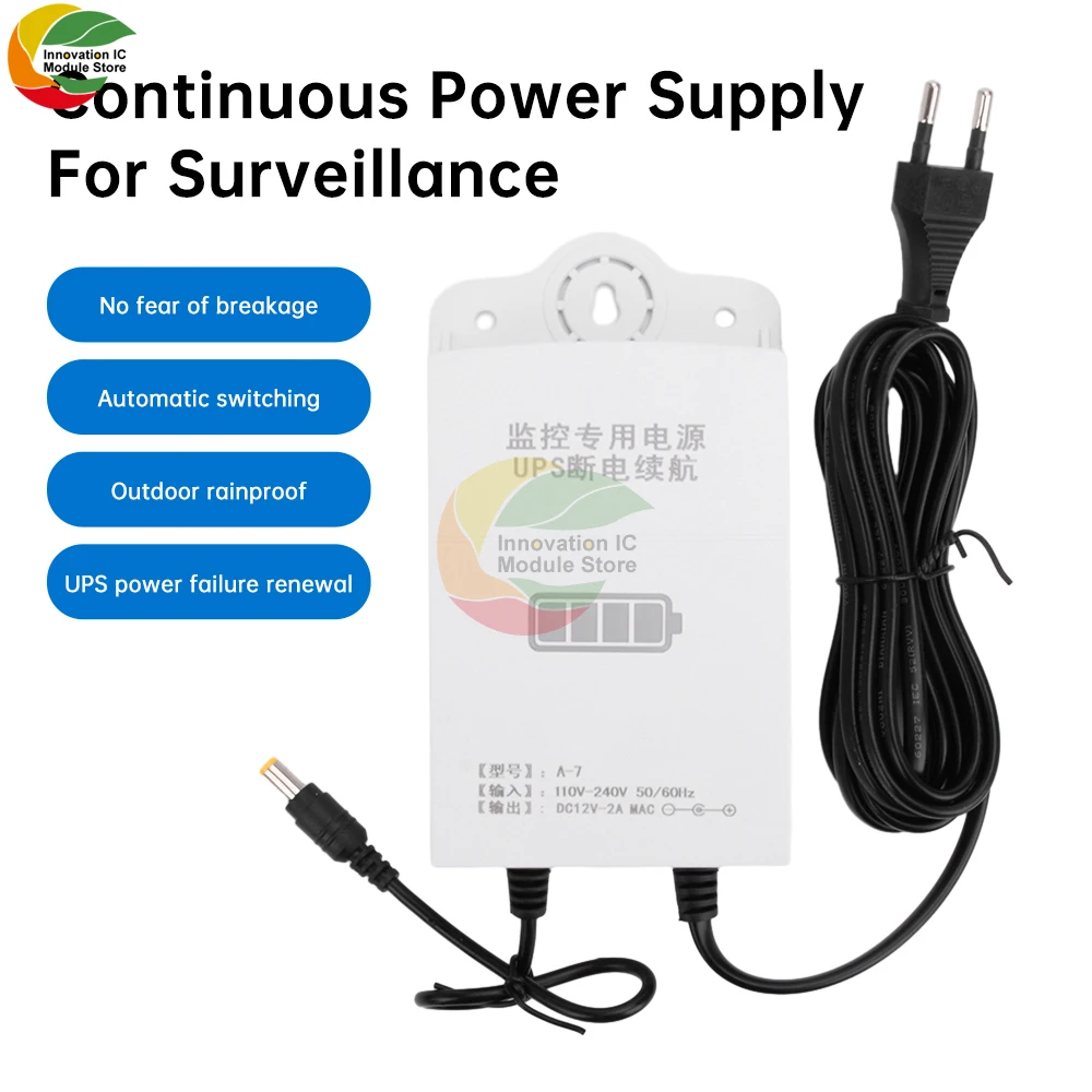 12V 1800mah UPS Uninterruptible Power Supply Monitoring Emergency Power Regulated Power Supply for Wifi IP Camera AC110-240V