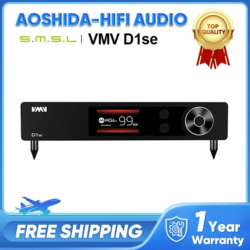 SMSL VMV D1se Audio DAC High-end USB MQA Decoder ES9038PRO DSD512 768kHz 32bit XMOS Bluetooth5.0 Optical Coaxial I2S Input DAC