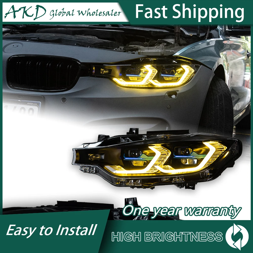 

AKD Car Model for BMW F30 LED Headlight 2012-2019 F31 Head Lamp DRL LED Signal Projector Lens Automotive Upgrade