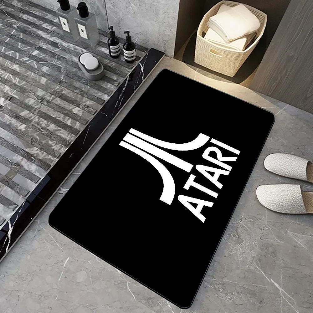 1pc Atari Logo Floor Mat Doormats Home Carpet Foot Mat Bathroom Absorbent Mats Anti-Slip Mats Home Decor