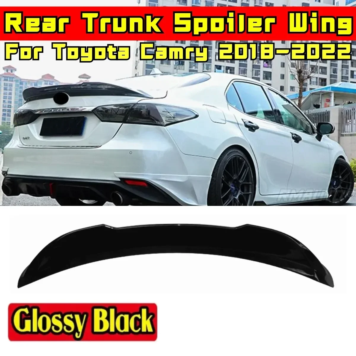 For Toyota Camry LE/XLE/SE/XSE/Hybrid 2018-2023 Rear Spoiler Wing Body Kit ABS Plastic Car Rear Roof Spoiler Car Accessories