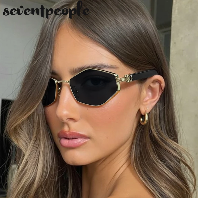 

Vintage Steampunk Hexagon Sunglasses Women 2025 Luxury Brand Fashion Polygon Retro Punk Travelling Sun Glasses For Ladies Shades