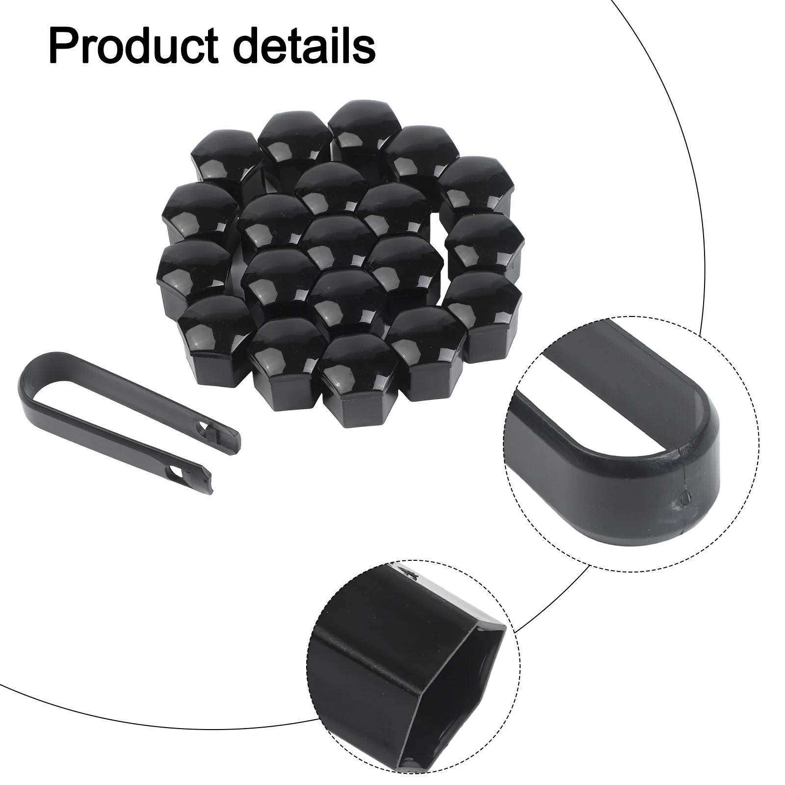 

20pcs 19mm Rim Nut Covers Plastic Hex Style Wheel Center Cap for Automotive Hub Bolts Dust Cap Compatible with 19mm Hex Nuts
