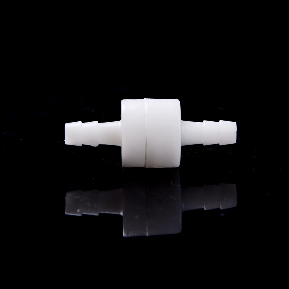 1pc 6mm Branco Plástico One-Way Não-Retorno Água Fluidos Em Linha Válvulas De Retorno Para Gás Combustível Pressão Líquida Tipo Válvulas De Retorno