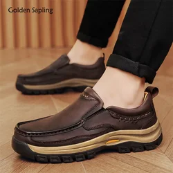 Golden Sapling Men's Loafers Fashion Casual Shoes Comfortable Platform Flats Leisure Men Flats Classics Outdoor Trekking Shoe