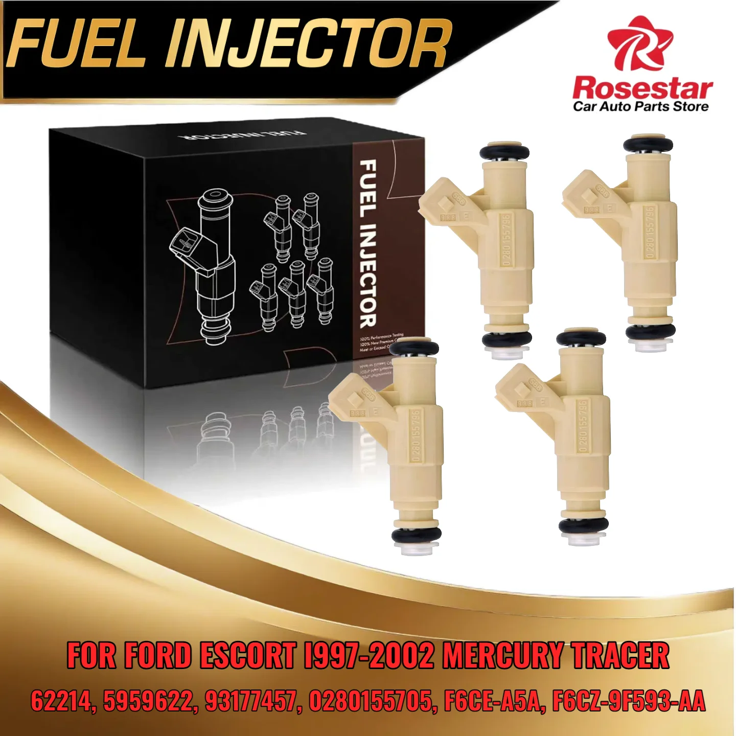 

0280155705 Injector Set 4Pcs For Ford Escort 1997 To 2002 20L F6CE A5A