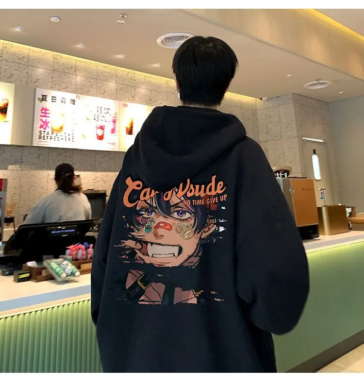 

2025 New Men's Pure Cotton American Hip-hop Sweater Spring and Autumn Tide Brand Loose Heavy Couple Hooded Jacket 2