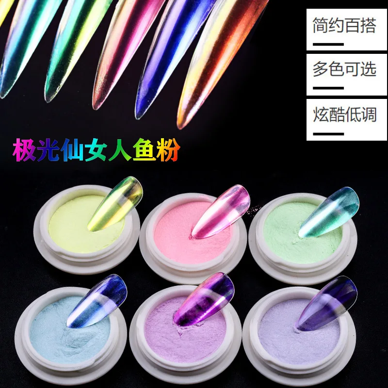 New Arrived 1 Pc 0.8g  Shinning Chrome Mirror Powder Nail Metal Nail Art Tips camelleon  Decoration Pigment Glitters