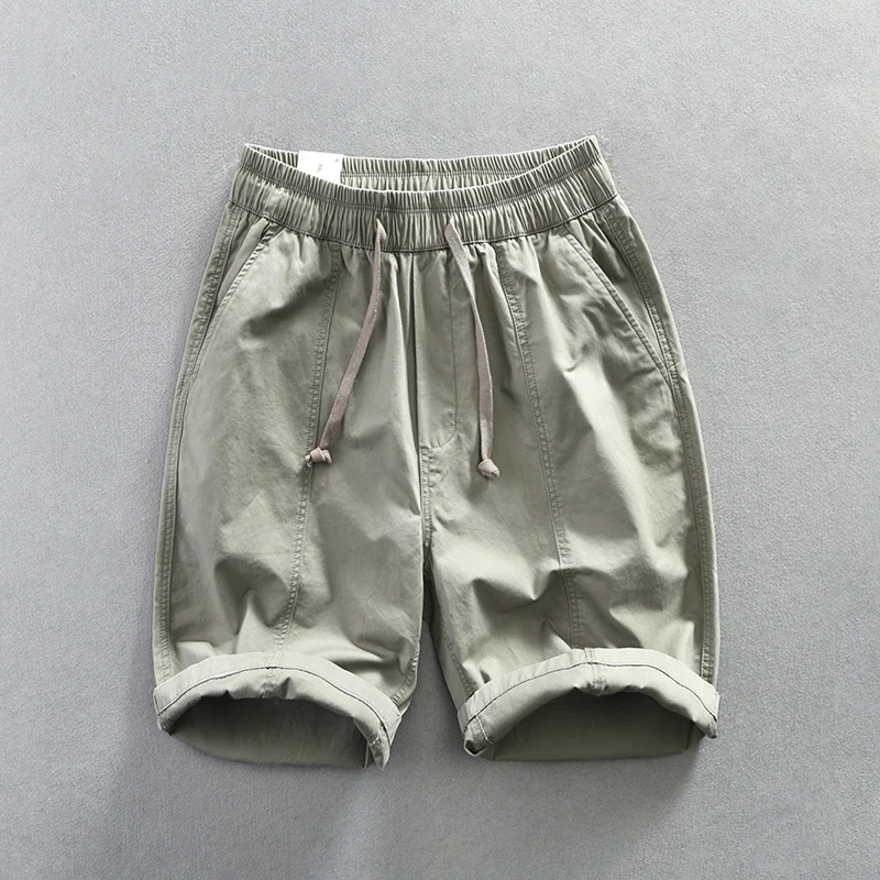 

Мужские летние свободные спортивные брюки из плотного хлопка, прямые, на резинке, для повседневной носки и работы