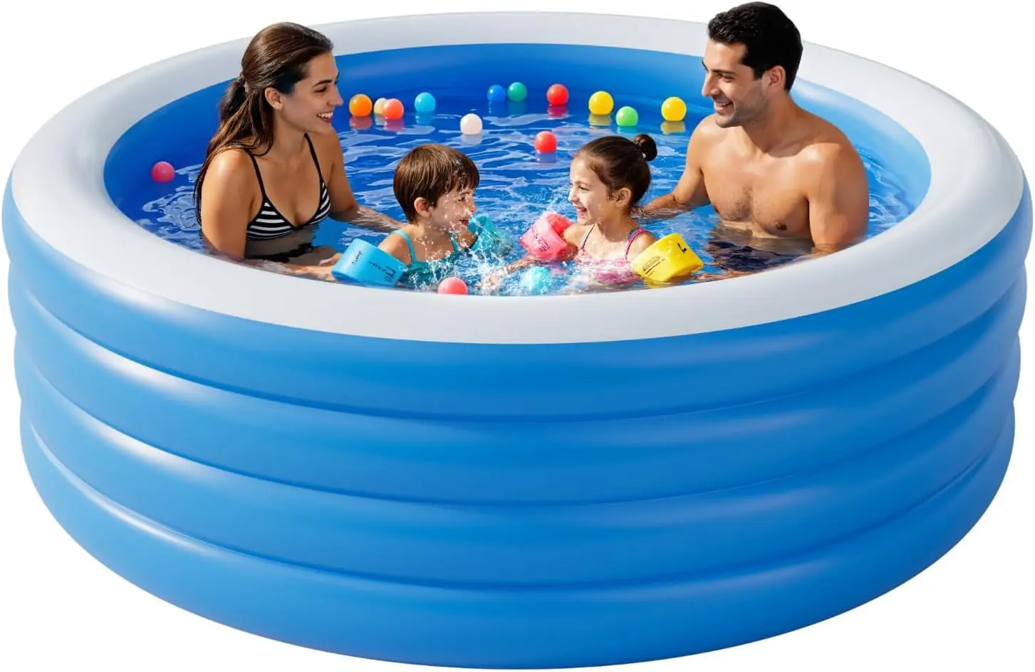

Inflatable Pool for Adults, 87" x 30" Blow Up Pools, Round Family Swimming Pool