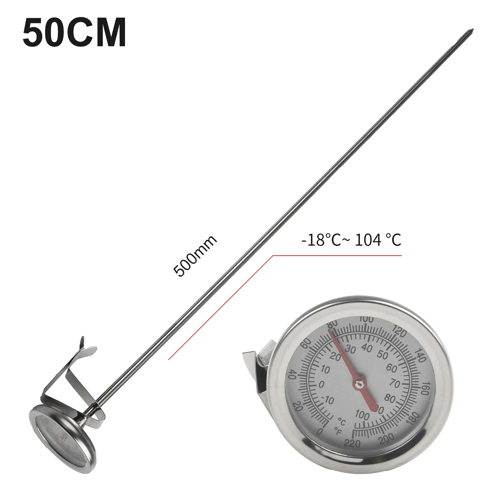 Compost Soil Thermometer Cooking Tools Kitchen Stainless Steel Oven Cooking Probe Thermometer Food Meat Gauge 200 Centigrade