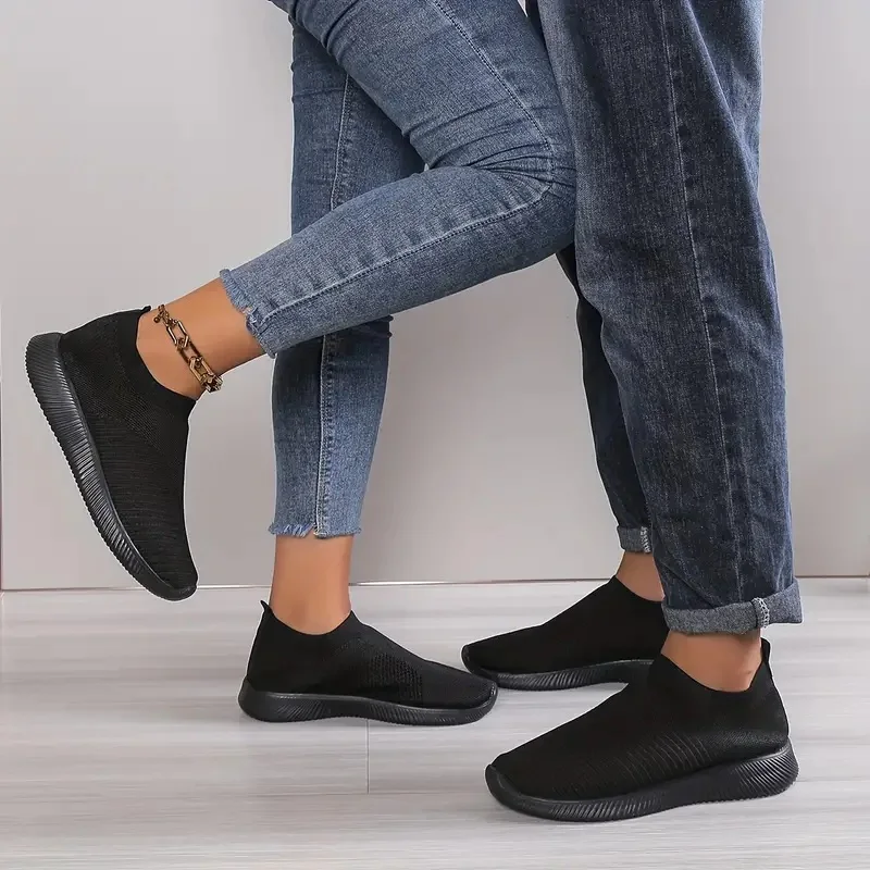 

Women's Shoes Lightweight Breathable Mesh Slip-On Sneakers Black White Sport Running for Casual Party Fashion Ladies Shoes