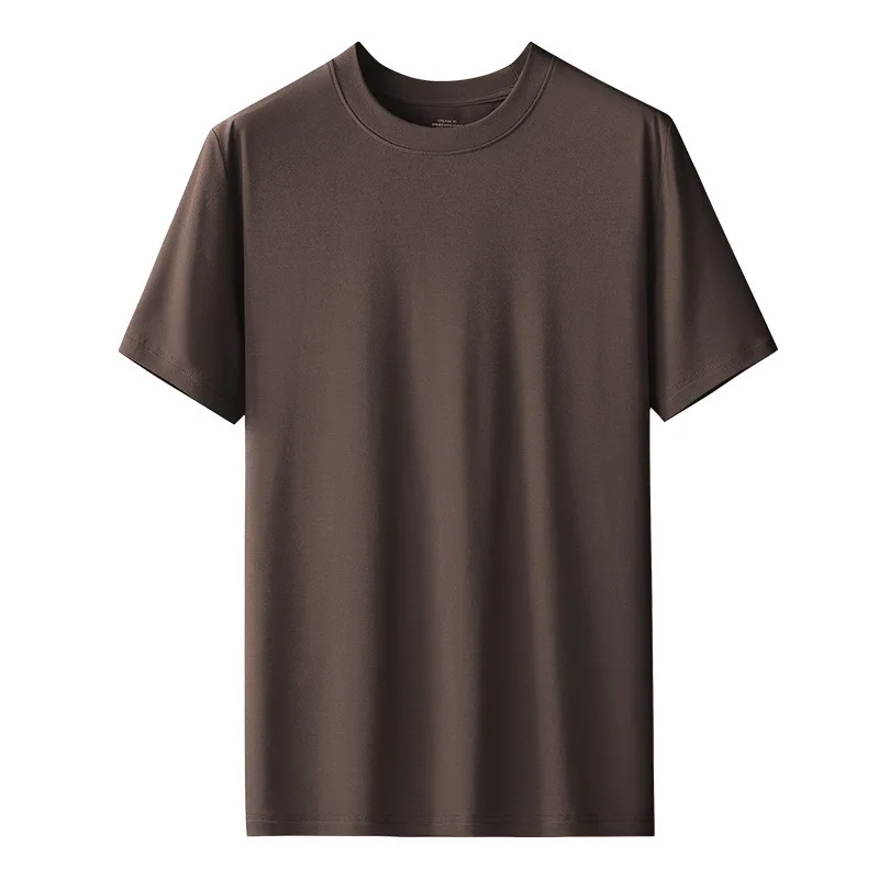 94% Modal 6% Spandex Summer Short Sleeve T-shirt Men Crew Neck Solid Color Casual Underwear Brand High Quality Mens Clothing New