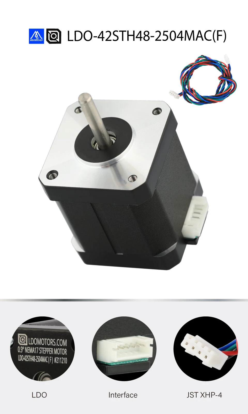Mellow LDO 42STH48 2504MAC (F) 48MM Nema 17 Motor de passo para